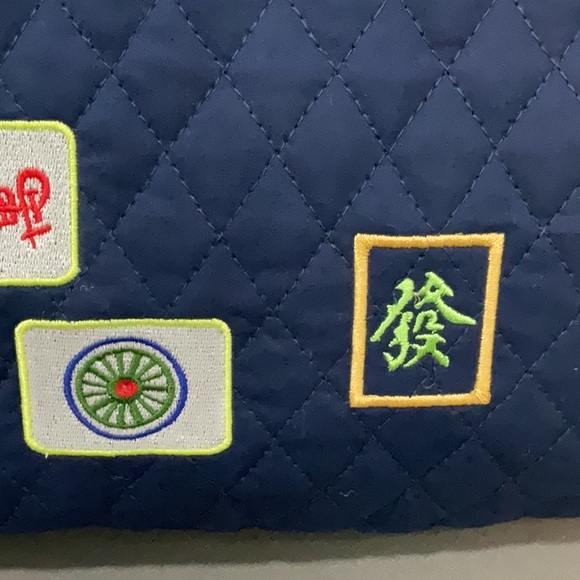 Large Blue Mahjongg tile bag - Picture 3 of 7